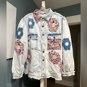 Floral Embroidered Denim Jacket